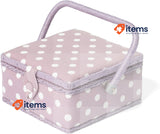 Hobbygift MRSQ Value: Sewing Box (S): Mauve Spot, Cotton Blend 20x20x11 cm