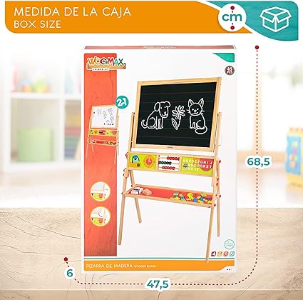 COLORBABY Blackboard and Chalk Wood Magnetic 42149