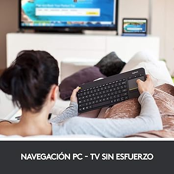 Logitech K400 Plus TV Keyboard and Touchpad. QWERTY - Spanish Layout