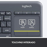 Logitech K400 Plus TV Keyboard and Touchpad. QWERTY - Spanish Layout