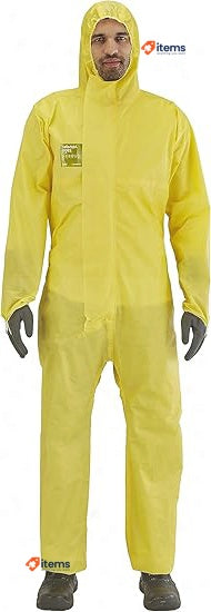 Ansell AlphaTec 2300 Model 132, Disposable Work Overall with Hood Yellow XL