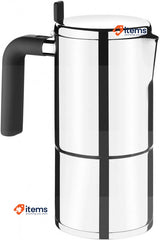 Braisogona A170403 Bali Stainless Steel Coffee Maker, Silver Percolators Moka