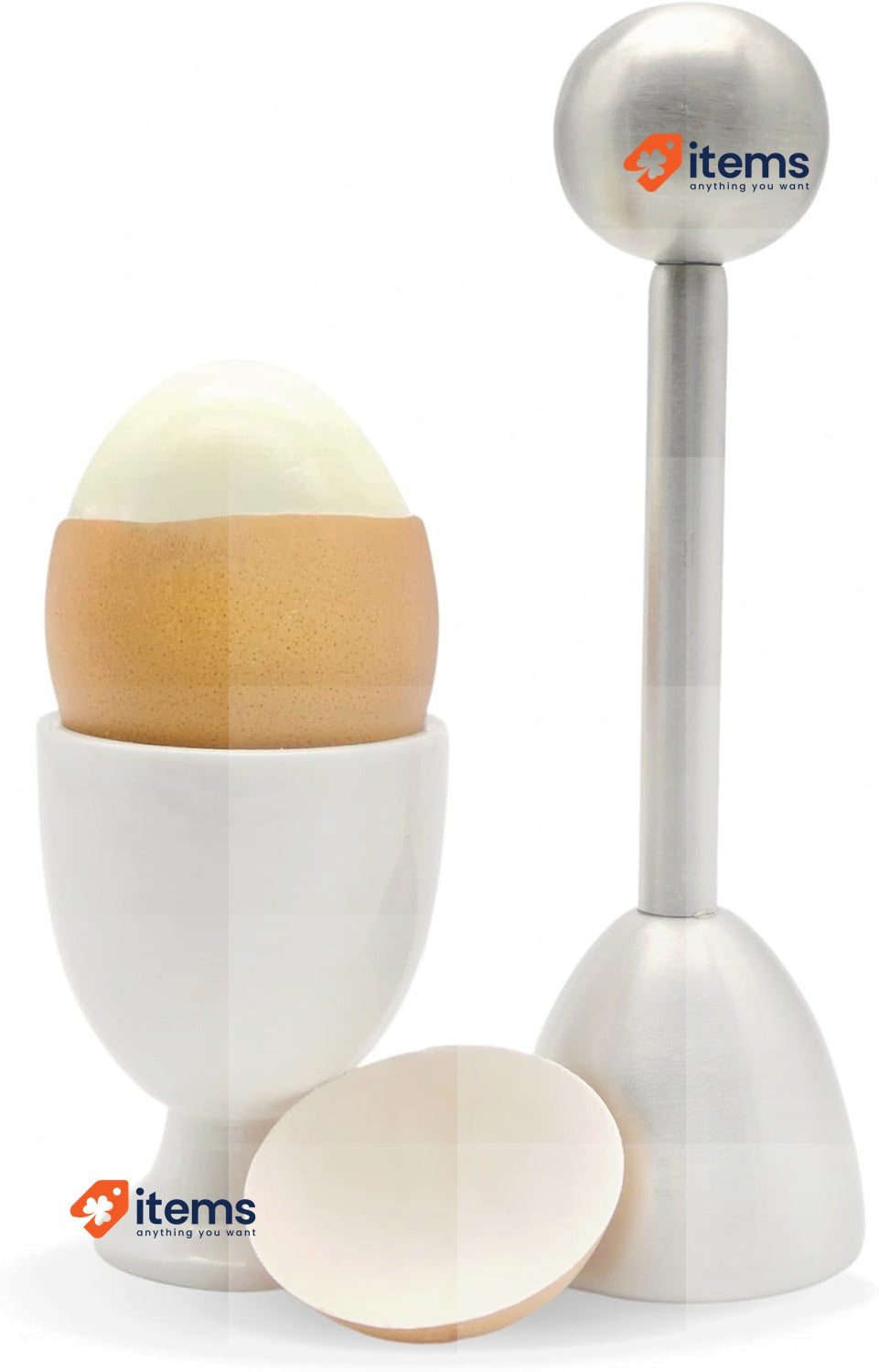 ICO Stainless Steel Egg Topper | Premium Boiled Egg Cutter and Egg Opener