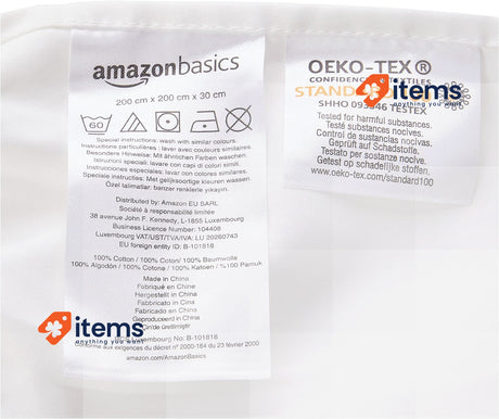 Amazon Basics 400 Thread - Count Fitted Sheet 200 X 30 Cm White 400TC Free