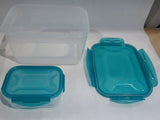 Amazon Basics Air-Locked Leak-Proof Airtight Containers with Lids 6 Piece Clear