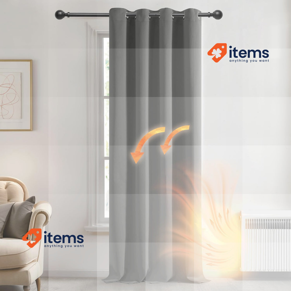 Deconovo Solid Room Darkening Curtain Thermal Insulated 55 x 102 Inch Grey W55