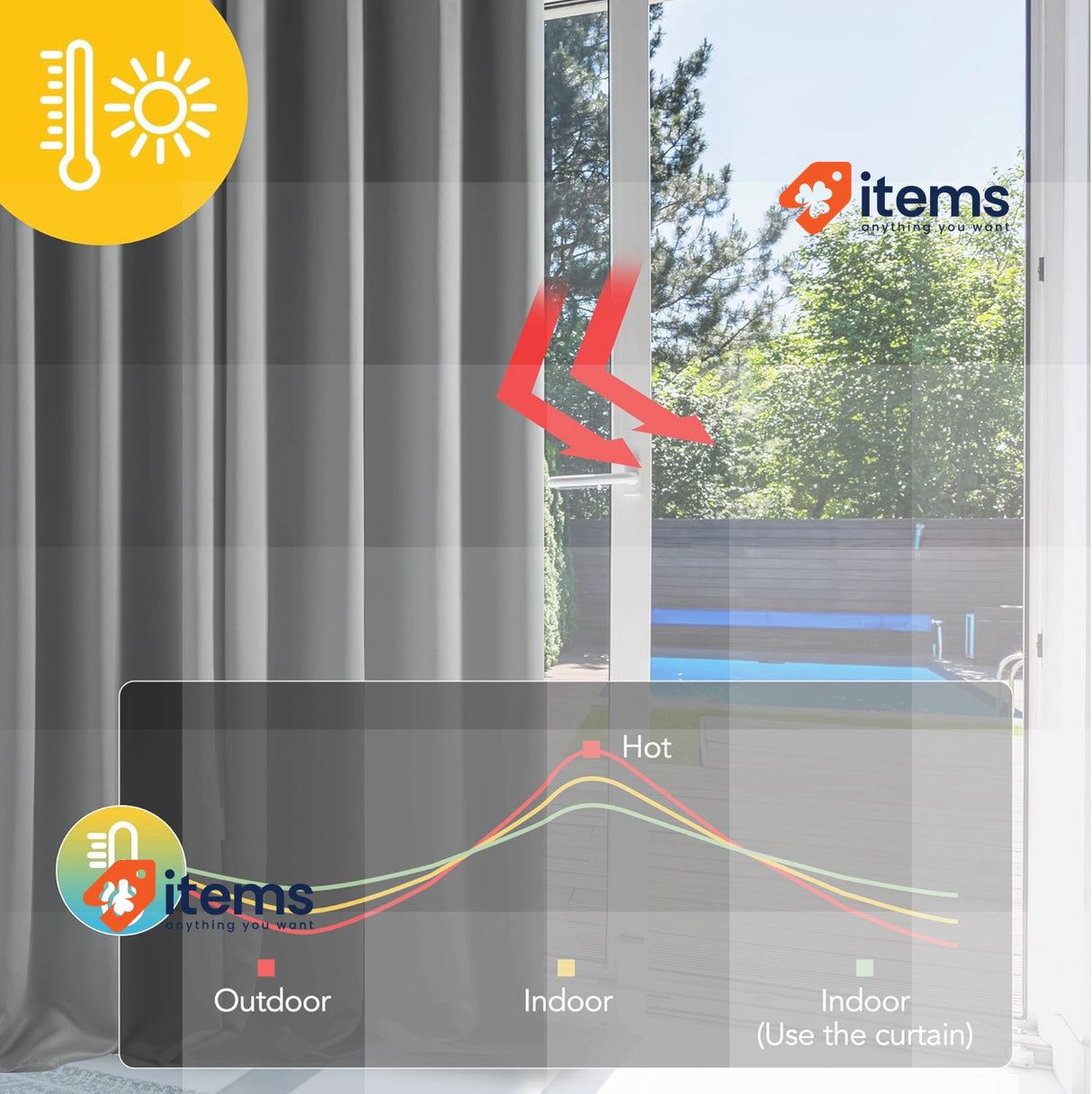 Deconovo Solid Room Darkening Curtain Thermal Insulated 55 x 102 Inch Grey W55
