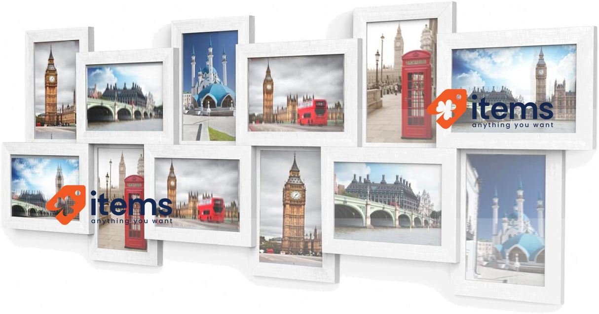 SONGMICS Photo Frame Collage for 12 Photos in 4" x 6" Wall Mounted