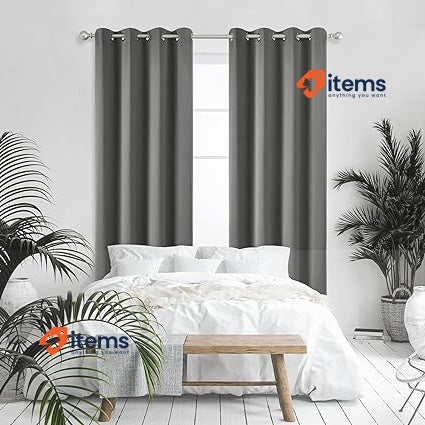 Deconovo Super Soft Solid Thermal Insulated Blackout Curtains Light grey