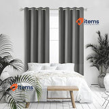 Deconovo Super Soft Solid Thermal Insulated Blackout Curtains Light grey