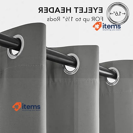 Deconovo Super Soft Solid Thermal Insulated Blackout Curtains Light grey