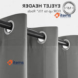 Deconovo Super Soft Solid Thermal Insulated Blackout Curtains Light grey