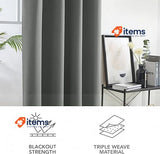 Deconovo Super Soft Solid Thermal Insulated Blackout Curtains Light grey