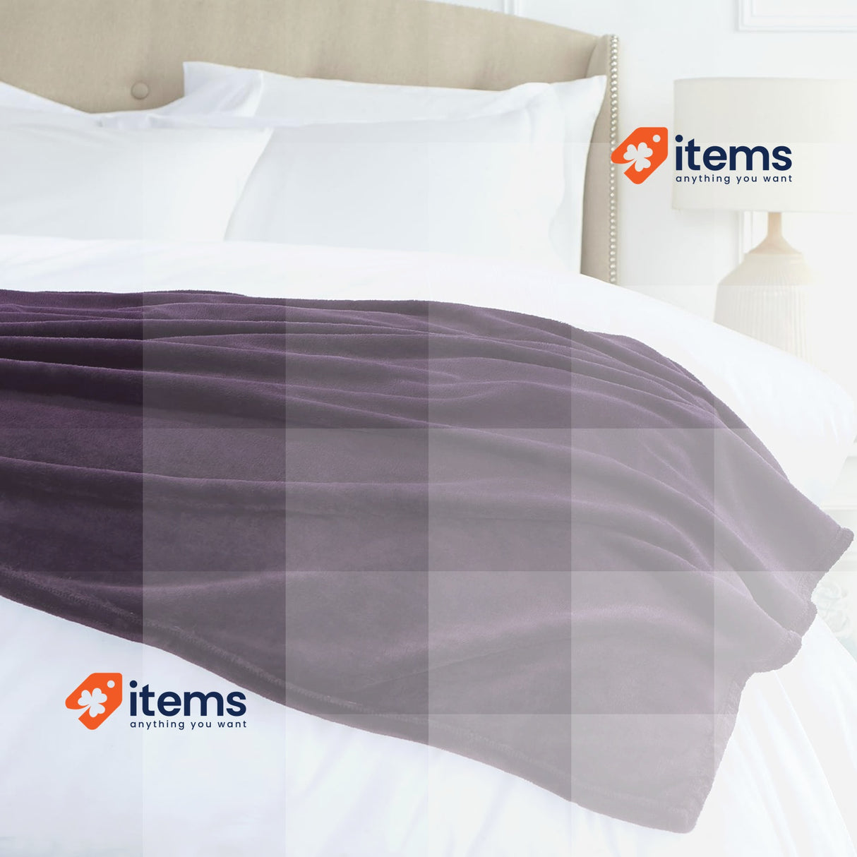 Amazon Basics Throw Blanket, Not Heated 168 x 229 cm Eggplant