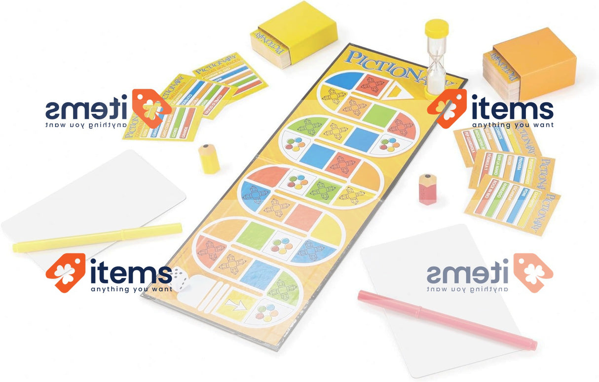 Mattel Games Drawing Board Game Yellow DKD51 Pictionary Version: Spanish