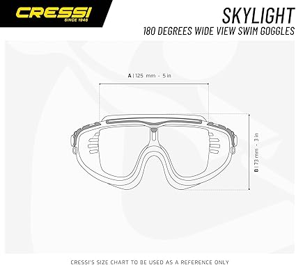 Cressi Skylight Goggles - 180 Degrees View Anti Fog Premium Swim/Pool Goggles