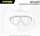 Cressi Skylight Goggles - 180 Degrees View Anti Fog Premium Swim/Pool Goggles