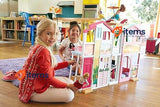 Barbie Doll House 3-Story Townhouse with 4 Rooms & Rooftop Lounge
