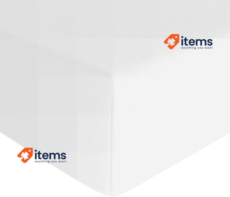 Amazon Basics Bedding Soft Super King Fitted Sheet 180 x 200 cm White 30 cm 12