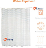 Amazon Basics Printed Fabric Shower Curtain Brown Beige Brown/Beige 180cm Drapes