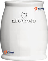 Premier Housewares Charm Utensil Jar White H14 x W12 x D12cm