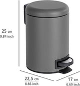 WENKO 22148100 Pedal bin Leman Grey Capacity