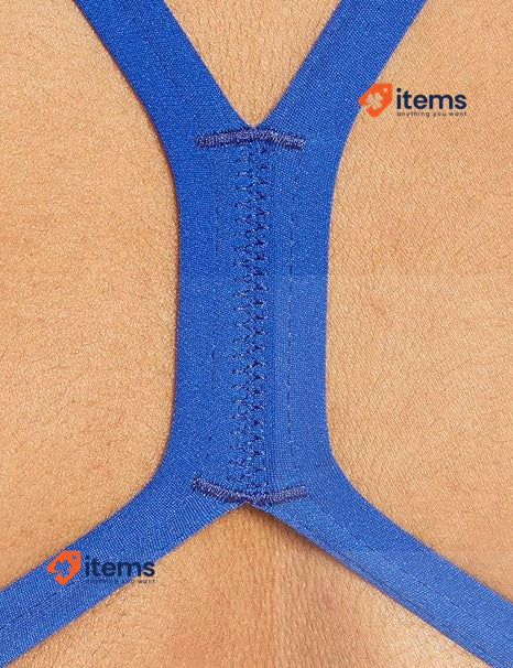 Arena Women's Solid Swimsuit Blue White Ladies Bathing Costume Ligh Ttech High