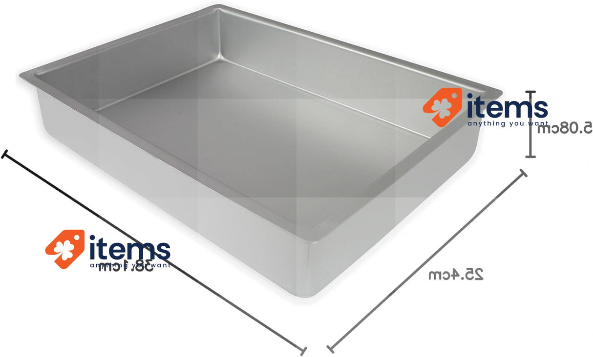 PME Oblong Aluminium Baking Tin 10 x 15-inch Silver PME OBL10152 10 x 15 x 2