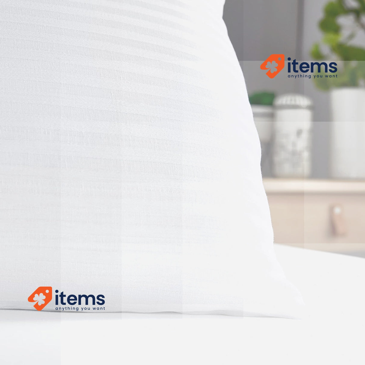 Pikolin Home Pack of 2 Cuti Pillow Covers, Cotton, 90x40cm, White