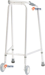 NRS Healthcare Subtile Dambulator with Wheels, Adjustable Height Silver