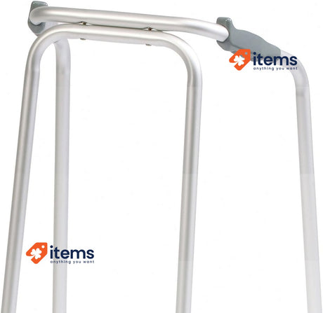 NRS Healthcare Subtile Dambulator with Wheels, Adjustable Height Silver
