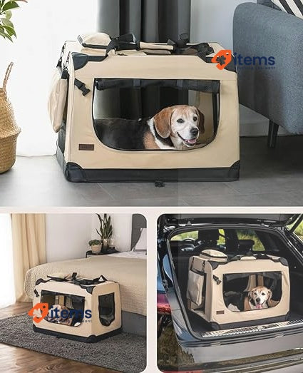 dibea Dog Transport Box Beige L lionto lionto Dog 70x52x50 cm 15 kg