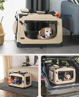 dibea Dog Transport Box Beige L lionto lionto Dog 70x52x50 cm 15 kg