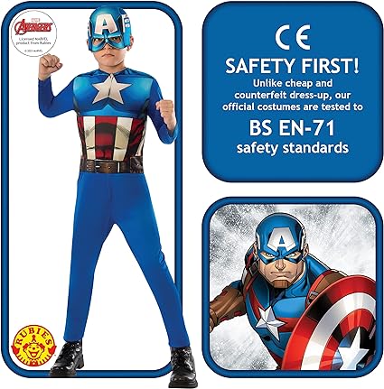 Rubies 610759-S Capitan America Costume Colourful S (3-4 Years)