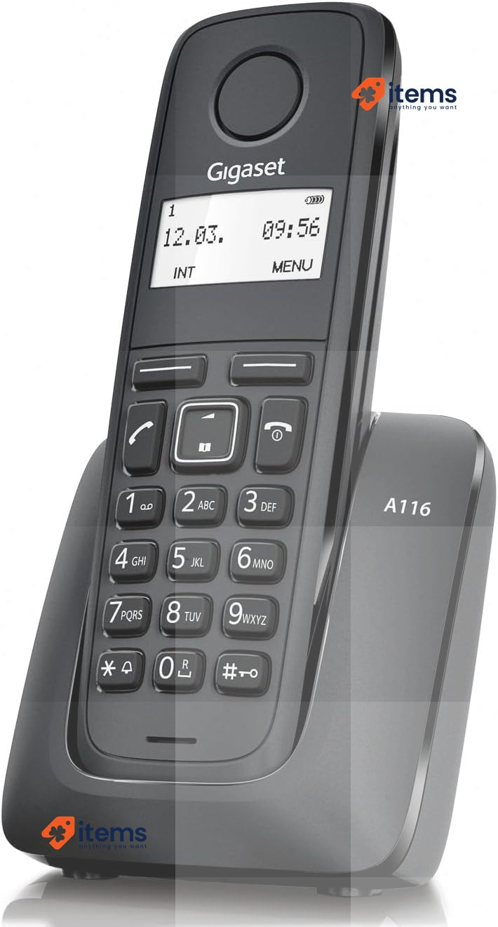 Gigaset A116 - Wireless Phone, Agenda 50 Contacts, Black French Version