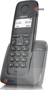 Gigaset A116 - Wireless Phone, Agenda 50 Contacts, Black French Version
