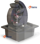 Zen'Light V2 Tier Natural Stone Effect Indoor Fountain with lLED Light Black