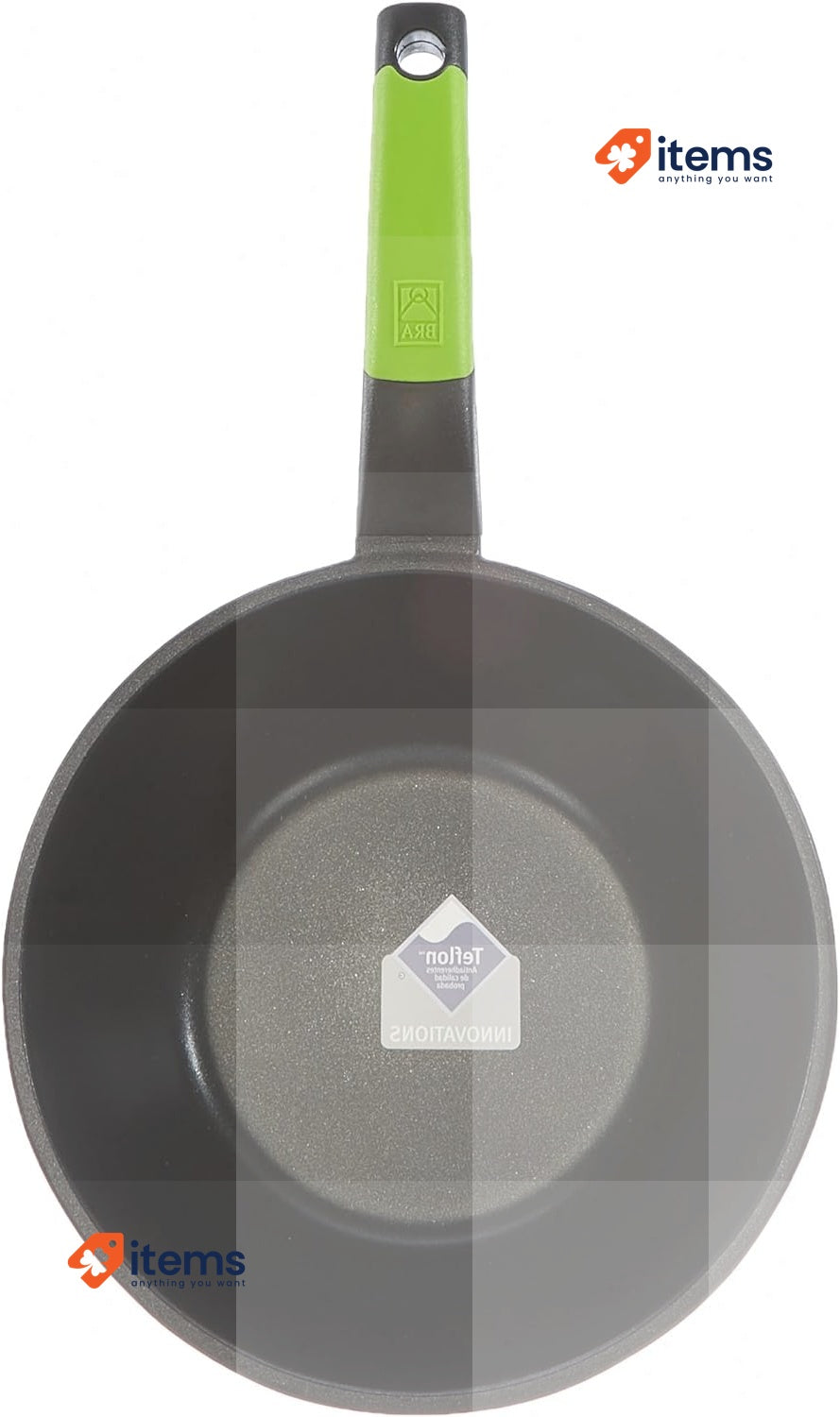 BRA Prior Wok, 24 cm, Cast Aluminium with Non-Stick Teflon, PFOA-Free, Induction