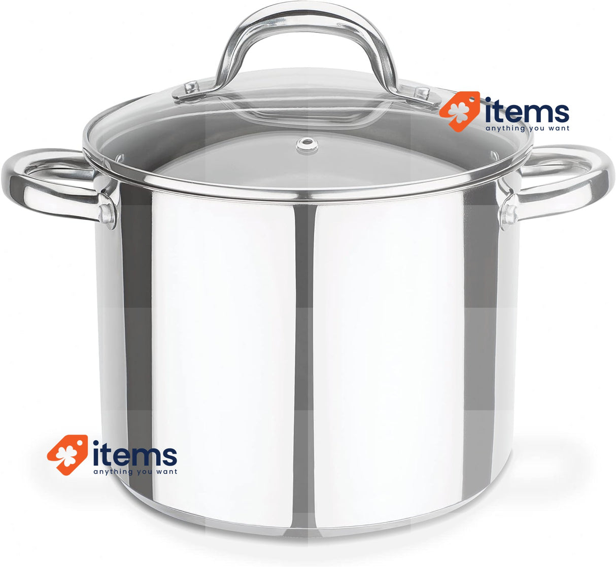 GSW Stahlwaren GmbH Stock Pot with Glass Lid, Silver/Clear, 20 x 18 cm, 5 Litre
