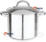 GSW Stahlwaren GmbH Stock Pot with Glass Lid, Silver/Clear, 20 x 18 cm, 5 Litre