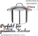 GSW Stahlwaren GmbH Stock Pot with Glass Lid, Silver/Clear, 20 x 18 cm, 5 Litre