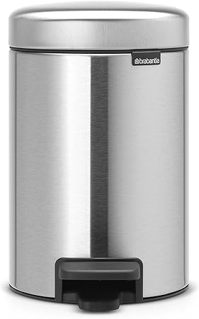 Brabantia 112164 Pedal Bin newIcon with Plastic Inner Bucket, 3 L-Matt Steel