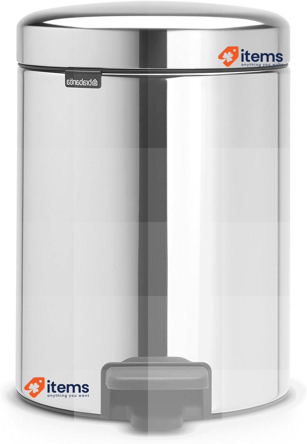Brabantia 112621 Pedal Bin Silver 5 L Newicon Bucket Brilliant Steel