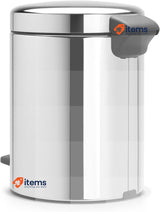 Brabantia 112621 Pedal Bin Silver 5 L Newicon Bucket Brilliant Steel