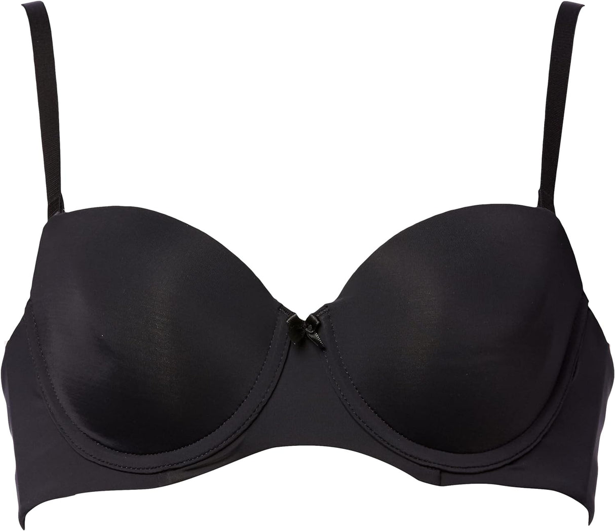 Iris & Lilly Womens Microfibre Strapless Bra Hook and Eye Black, Size 34D (90D)