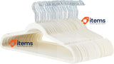 Amazon Basics 50-Pack Velvet Suit Hangers Ivory, Heavy Duty, Anti Slip Ivory