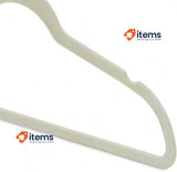 Amazon Basics Slim Velvet Non-Slip Suit Hangers - 50-Pack, Ivory/Silver