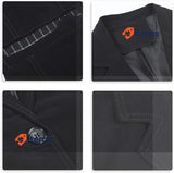 Allthemen Mens Slim Fit Jacket Black Single Breasted Blazer Button Cotton Casual
