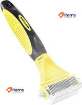 morpilot Dog Brush Cat Brush Grooming Comb, 23+12 Double Sided Undercoat Rake