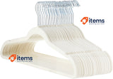 Amazon Basics Slim Velvet Non-Slip Suit Hangers - 30-Pack, Ivory